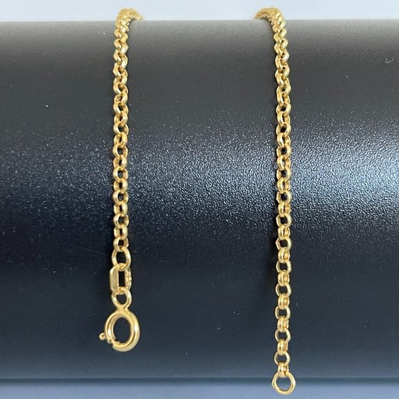 Solid 14K Gold Rolo Link Chain Necklace 18 inch, 2.5 mm,4.54 gram - Picture 5 of 17